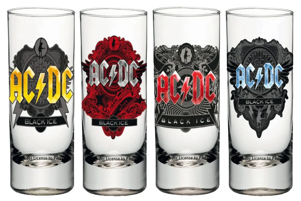 Action figure AC/DC Shotglas 4-Pack Black Ice