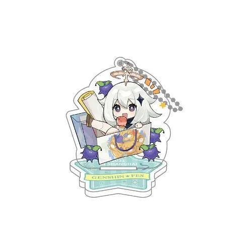 Genshin Impact Paimon Akrylfigur & Nyckelring 9 cm Anime Decor