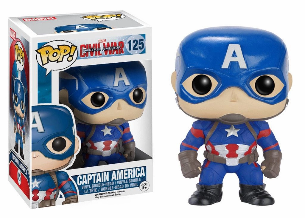 Captain America Civil War POP! Vinyl Bobble-Head 10 cm Minimalist Design Gender Neutral