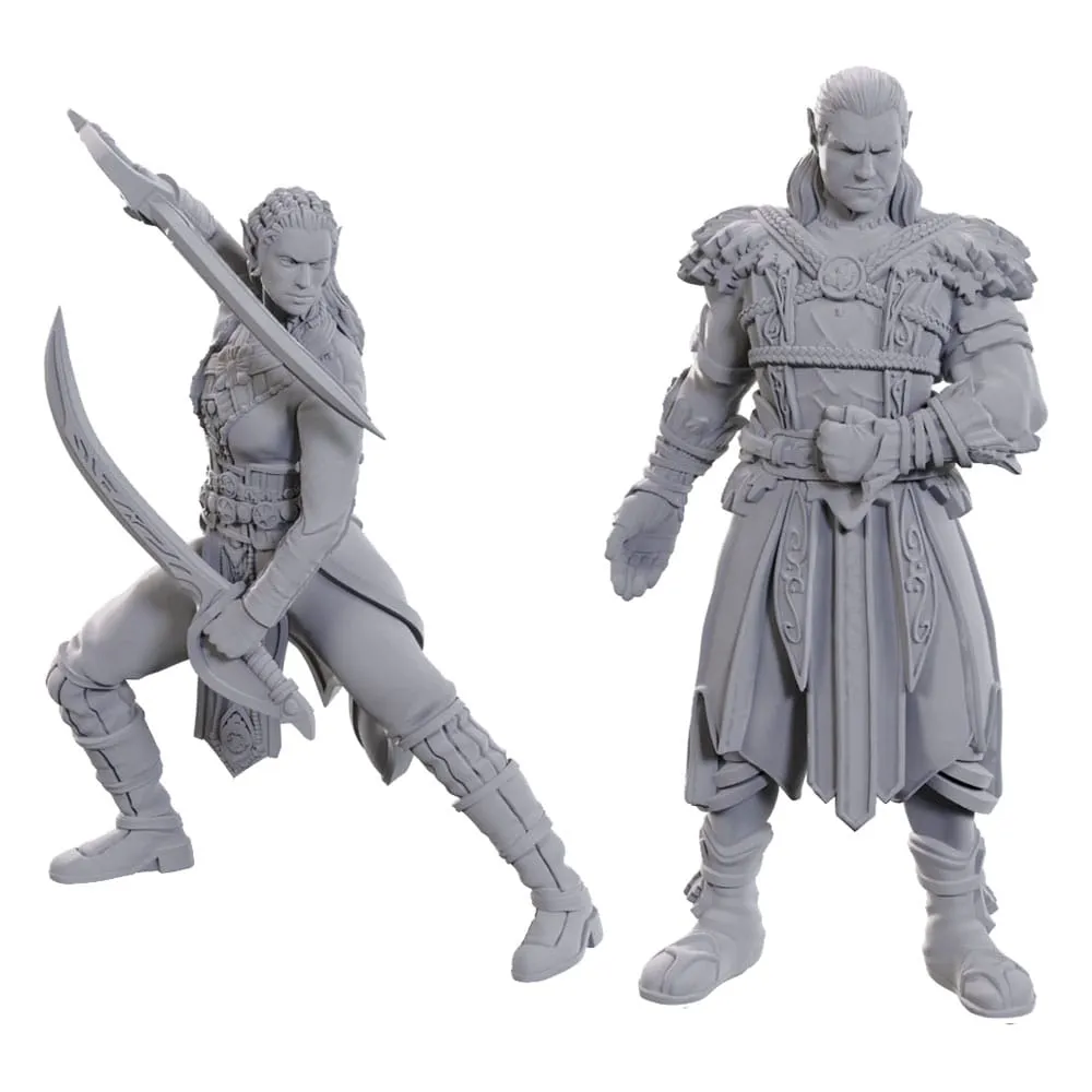 D&D Nolzur's Marvelous Miniatures Unpainted Miniature Jaheira & Halsin Superhero Object