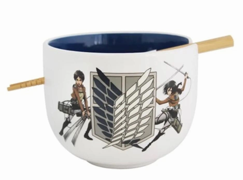 Attack on Titan Ramen Bowl med Chopsticks - Survey Corps 414 ml Medal Worker
