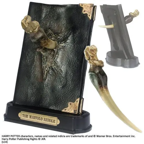 Harry Potter Replica av Basilisk-huggtand och Tom Riddle Dagbok Chrome Plated Industrial Decor