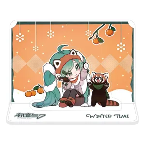 Hatsune Miku Akrylfotost?ll Miku och R?d Panda (Vintertid) 11 cm Small Personality Little Seal