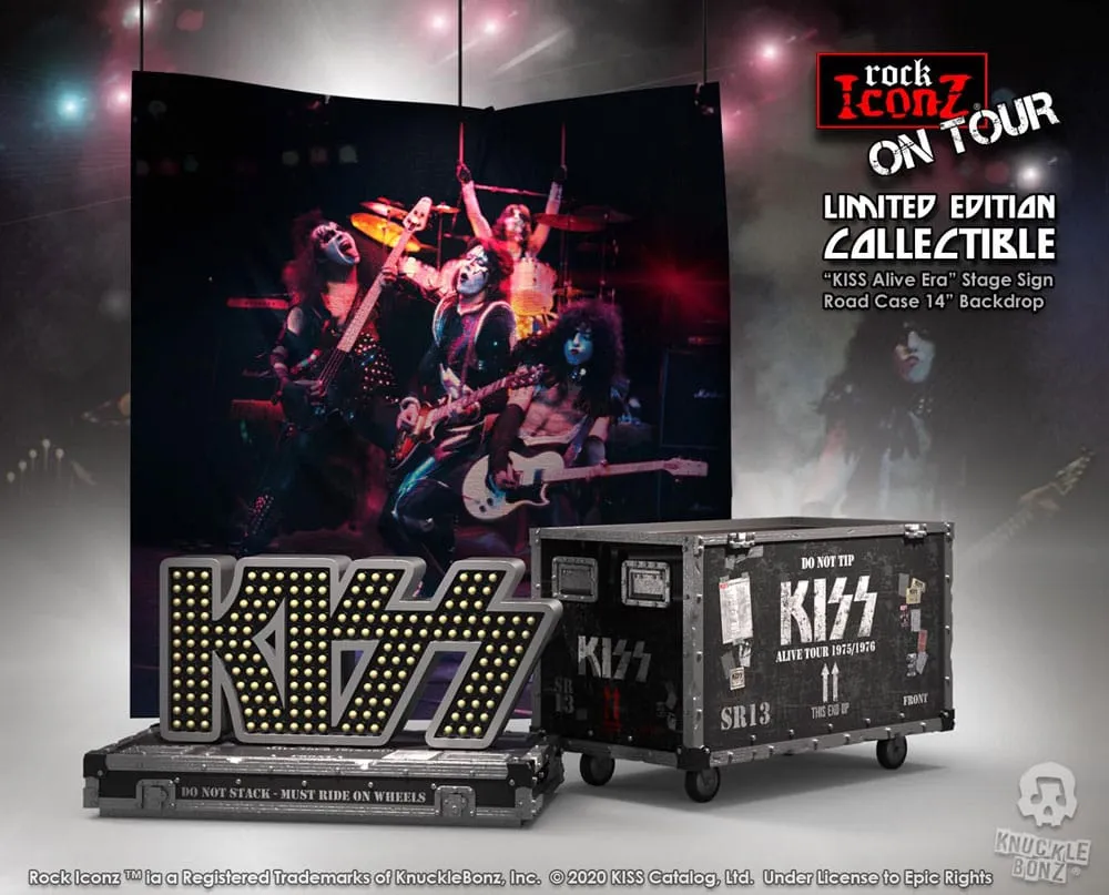 Kiss Rock Ikonz On Tour Road Case Figur   Stage Backdrop Set Alive! Tour Mythical Figure PVC Unit