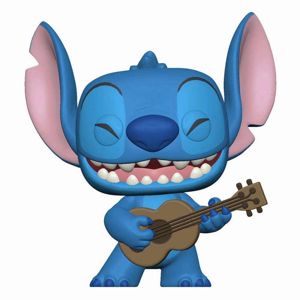 Plush Companion Chibi Statue Lilo & Stitch POP! Vinylfigur Stitch med Ukulele - 9 cm