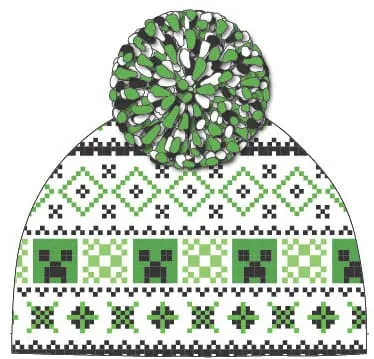 Minecraft Pom-Pom Beanie Minimalist Design