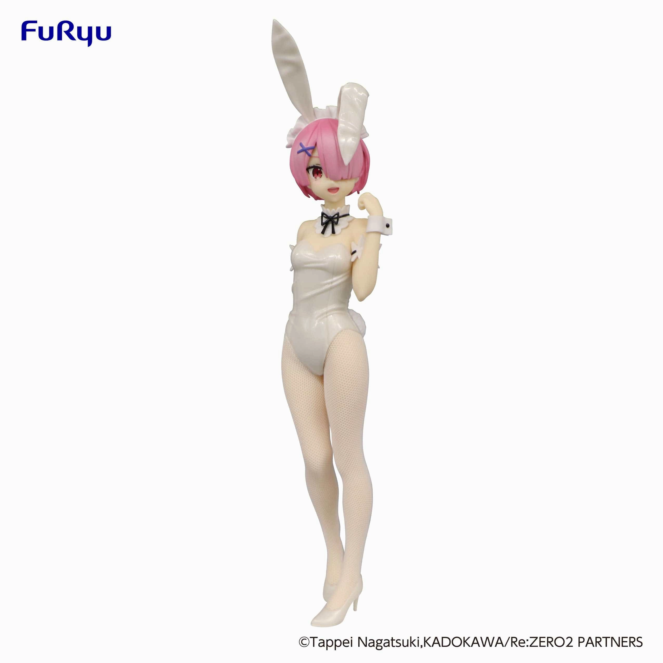 Re ZERO Starting Life in Another World BiCute Bunnies Figure Ram White Pearl Color ver Themed Background