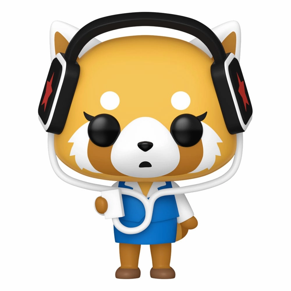 Sanrio POP! Animation Vinyl Figur Aggretsuko med h?rlurar 9 cm Miniature Piece PVC Creation