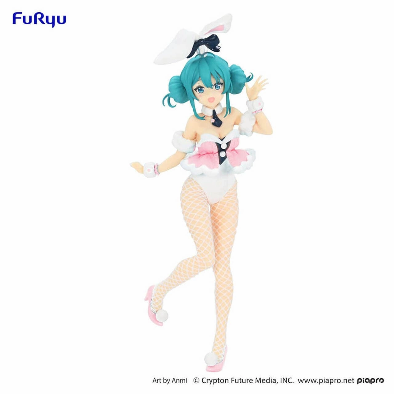 Ceramic Sculpture FURYU Hatsune Miku BiCute Bunnies Figure Hatsune Miku White Rabbit Baby Pink ver