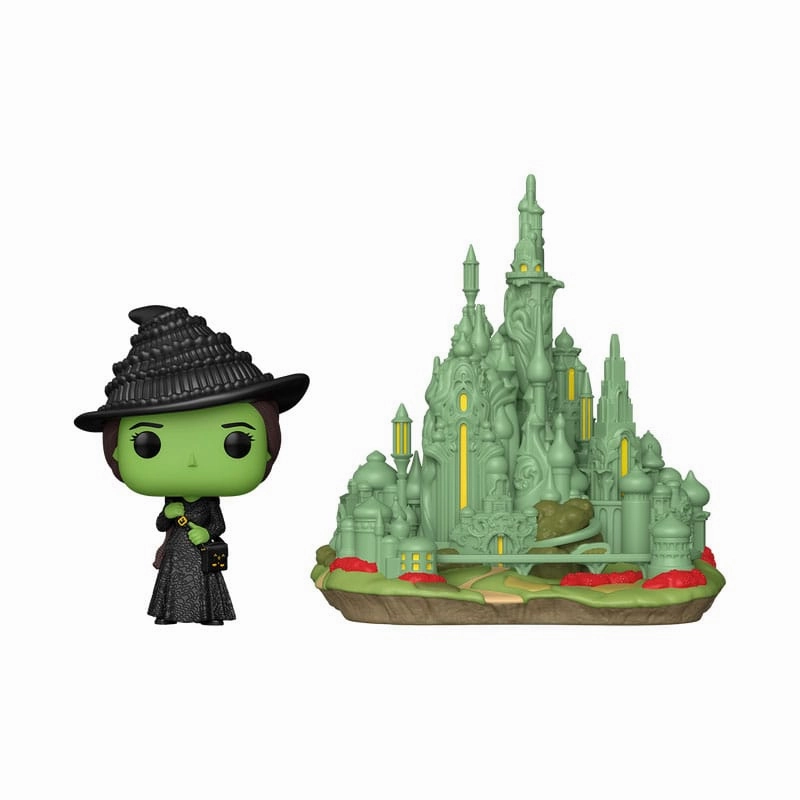 Sky Animal Hobbyist Community Wicked POP! Town Vinyl Figur Elphaba med Emerald City 9 cm