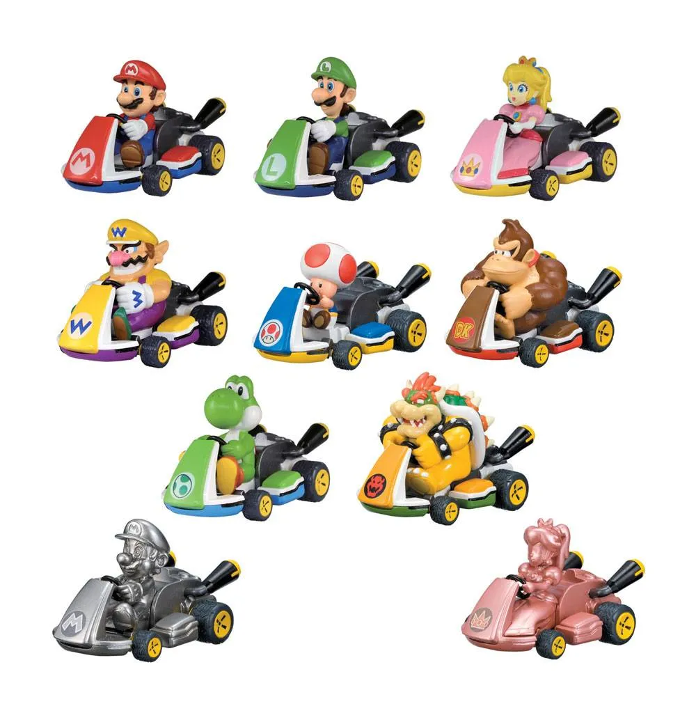 Mario Kart Pull Back Cars Mystery Pack Display (12) Hidden Series Series