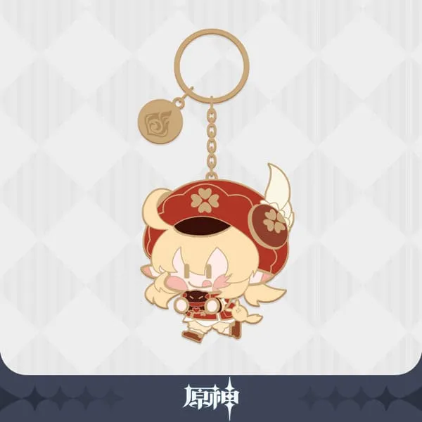 Genshin Impact Klee Metal Nyckelring Porcelain Doll Movie Sculpture