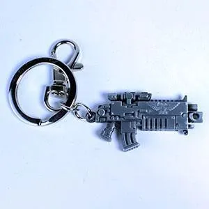 Construction Set Warhammer 40K Metal Bolter Nyckelring med Metallic Finish