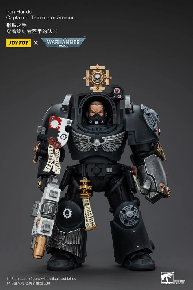 Warhammer 40k Actionfigur 1/18 Iron Hands Captain i Terminator Armor 14 cm Labor Execute Pool Party