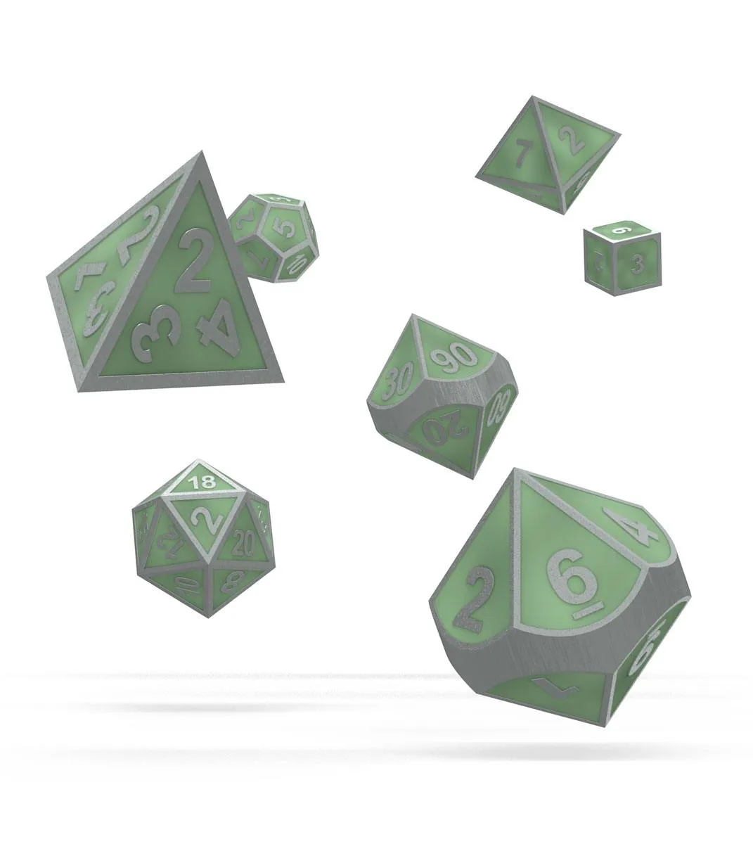 Oakie Doakie Dice RPG Set Metal Glow in the Dark - Druid's Blaze (7) Toy Museum